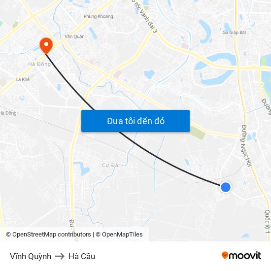 Vĩnh Quỳnh to Hà Cầu map