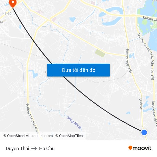 Duyên Thái to Hà Cầu map
