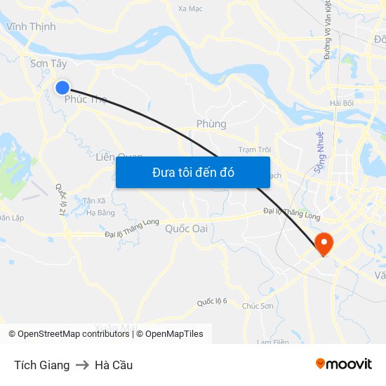 Tích Giang to Hà Cầu map