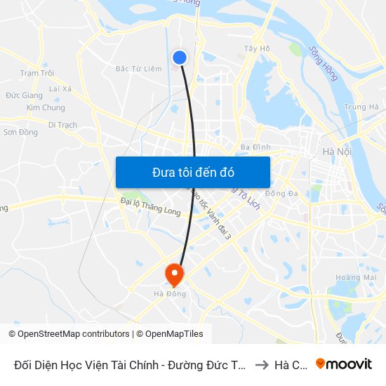 Đối Diện Học Viện Tài Chính - Đường Đức Thắng to Hà Cầu map