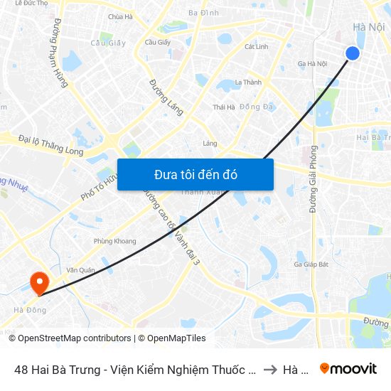 48 Hai Bà Trưng - Viện Kiểm Nghiệm Thuốc Trung Ương to Hà Cầu map