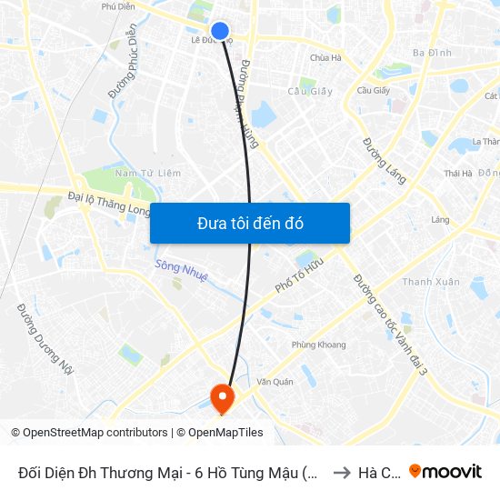 Đối Diện Đh Thương Mại - 6 Hồ Tùng Mậu (Cột Sau) to Hà Cầu map