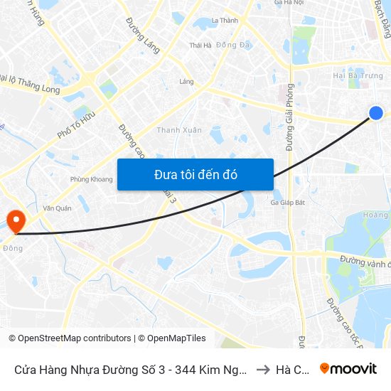 Cửa Hàng Nhựa Đường Số 3 - 344 Kim Ngưu to Hà Cầu map