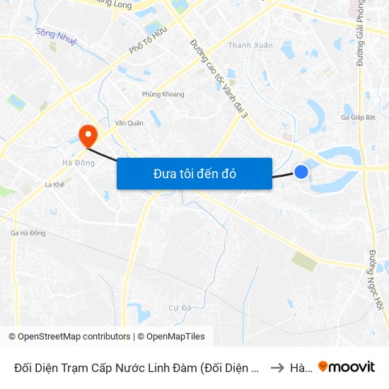 Đối Diện Trạm Cấp Nước Linh Đàm (Đối Diện Chung Cư Hh1c) - Nguyễn Hữu Thọ to Hà Cầu map