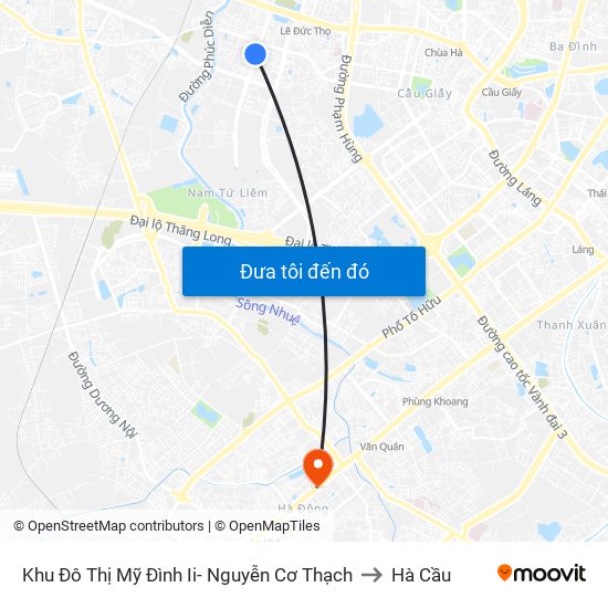 Khu Đô Thị Mỹ Đình Ii- Nguyễn Cơ Thạch to Hà Cầu map