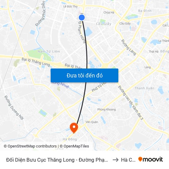 Đối Diện Bưu Cục Thăng Long - Đường Phạm Hùng to Hà Cầu map