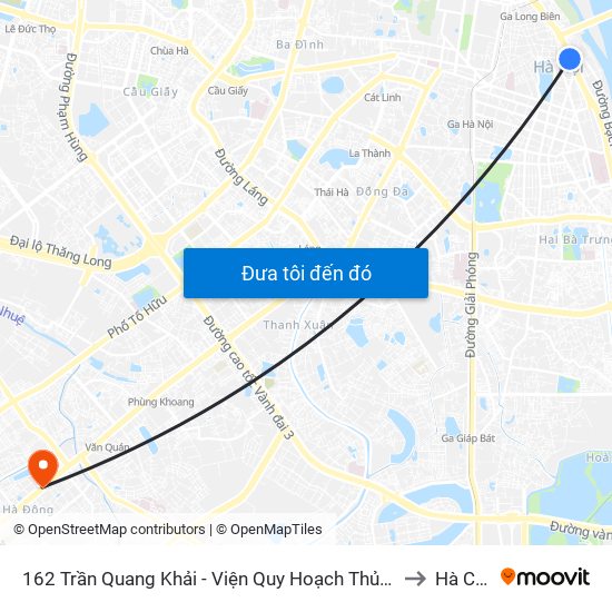 162 Trần Quang Khải - Viện Quy Hoạch Thủy Lợi to Hà Cầu map