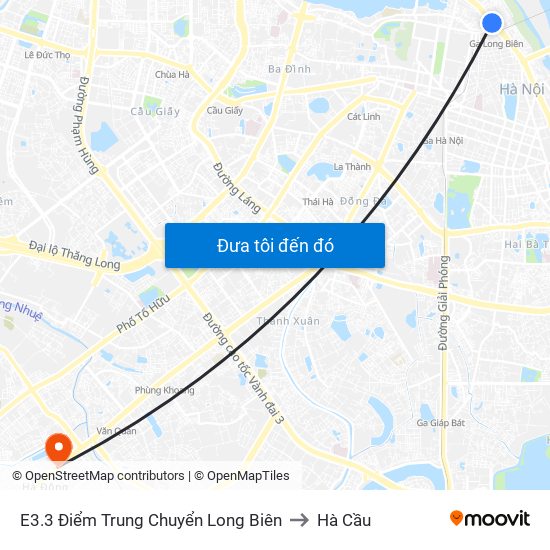 E3.3 Điểm Trung Chuyển Long Biên to Hà Cầu map