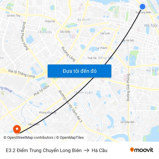 E3.2 Điểm Trung Chuyển Long Biên to Hà Cầu map