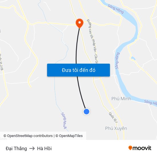 Đại Thắng to Hà Hồi map