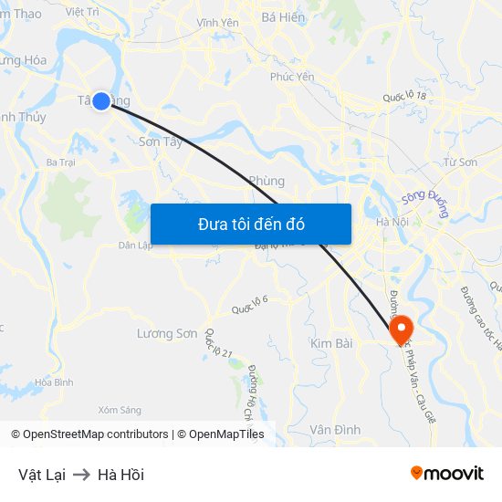 Vật Lại to Hà Hồi map