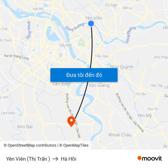 Yên Viên (Thị Trấn ) to Hà Hồi map