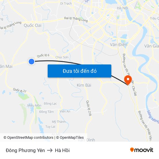 Đông Phương Yên to Hà Hồi map