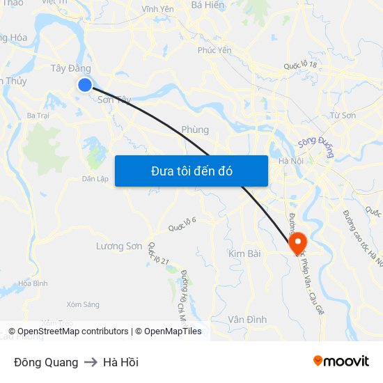 Đông Quang to Hà Hồi map