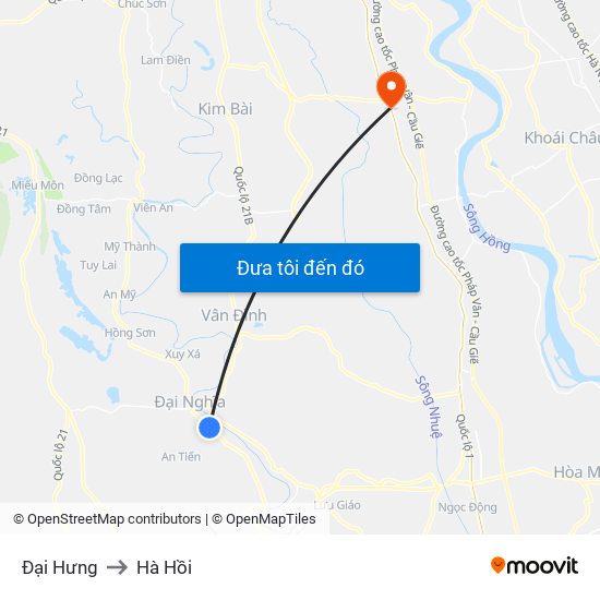 Đại Hưng to Hà Hồi map