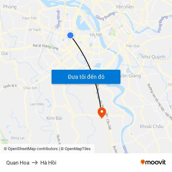 Quan Hoa to Hà Hồi map