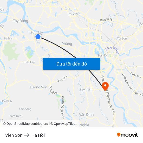 Viên Sơn to Hà Hồi map