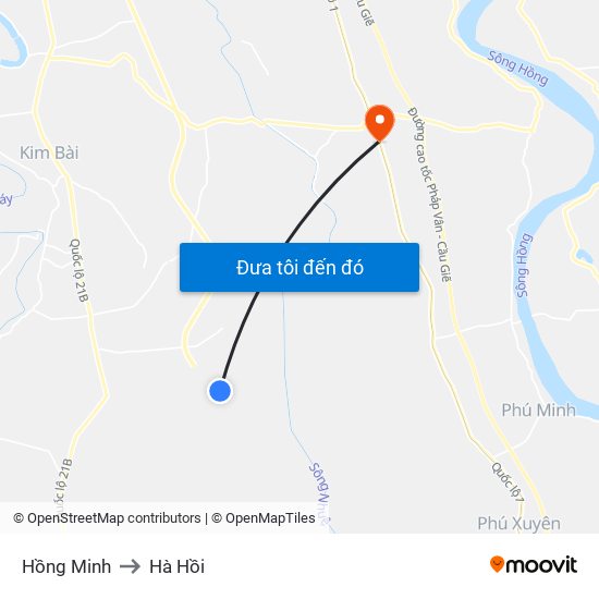 Hồng Minh to Hà Hồi map