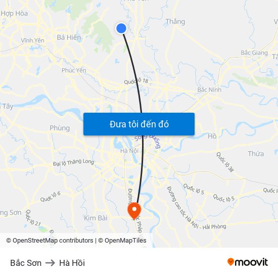 Bắc Sơn to Hà Hồi map