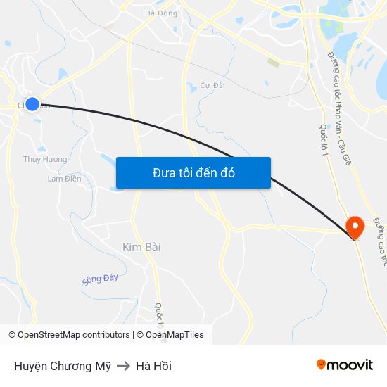 Huyện Chương Mỹ to Hà Hồi map