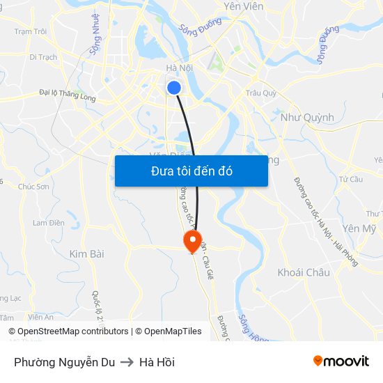 Phường Nguyễn Du to Hà Hồi map