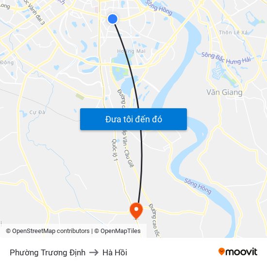 Phường Trương Định to Hà Hồi map