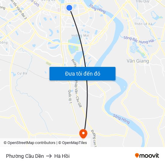 Phường Cầu Dền to Hà Hồi map