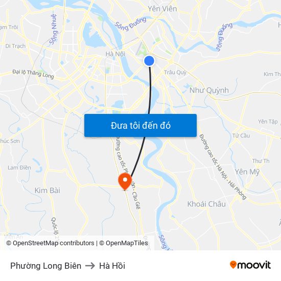 Phường Long Biên to Hà Hồi map