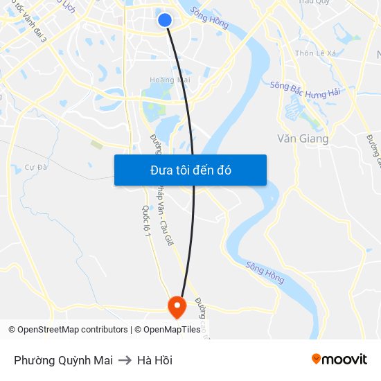 Phường Quỳnh Mai to Hà Hồi map