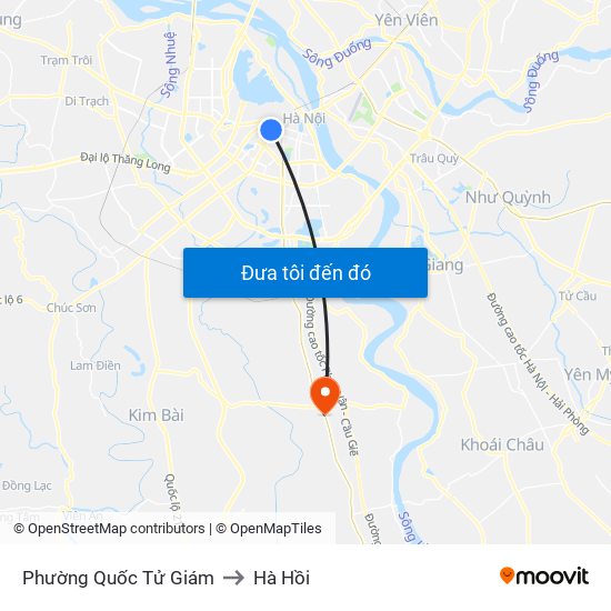 Phường Quốc Tử Giám to Hà Hồi map