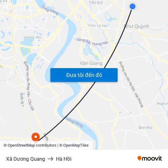 Xã Dương Quang to Hà Hồi map
