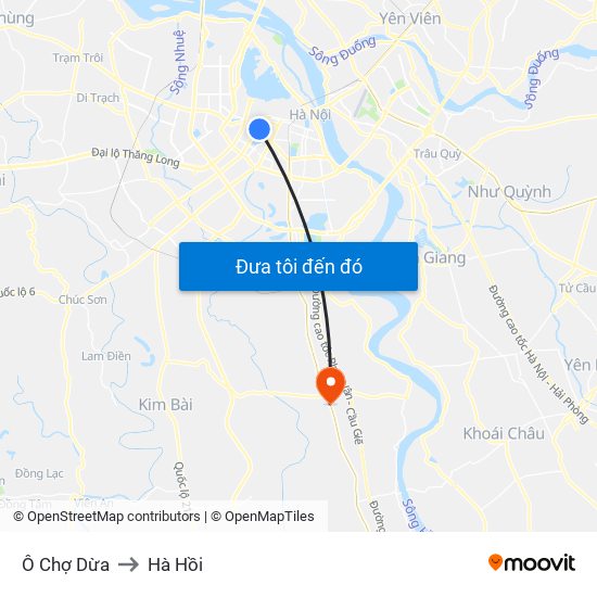 Ô Chợ Dừa to Hà Hồi map