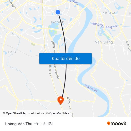 Hoàng Văn Thụ to Hà Hồi map