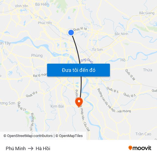 Phú Minh to Hà Hồi map