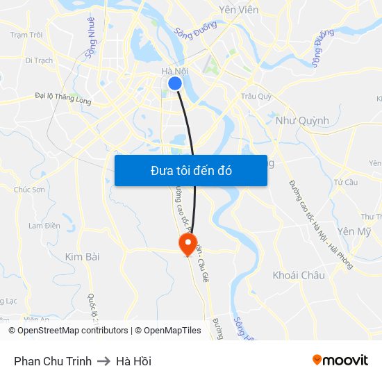 Phan Chu Trinh to Hà Hồi map