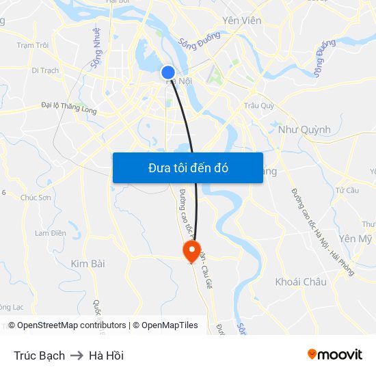 Trúc Bạch to Hà Hồi map