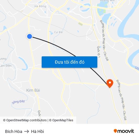 Bích Hòa to Hà Hồi map