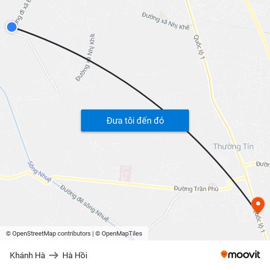 Khánh Hà to Hà Hồi map