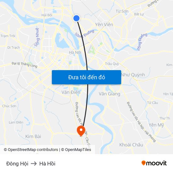 Đông Hội to Hà Hồi map