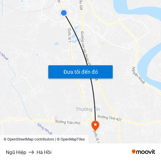 Ngũ Hiệp to Hà Hồi map