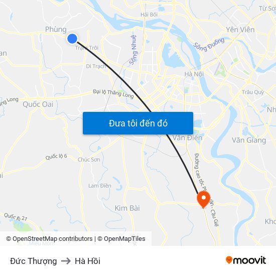 Đức Thượng to Hà Hồi map