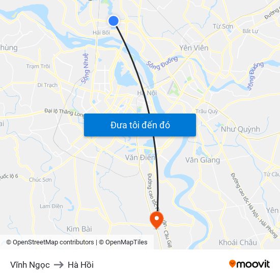 Vĩnh Ngọc to Hà Hồi map