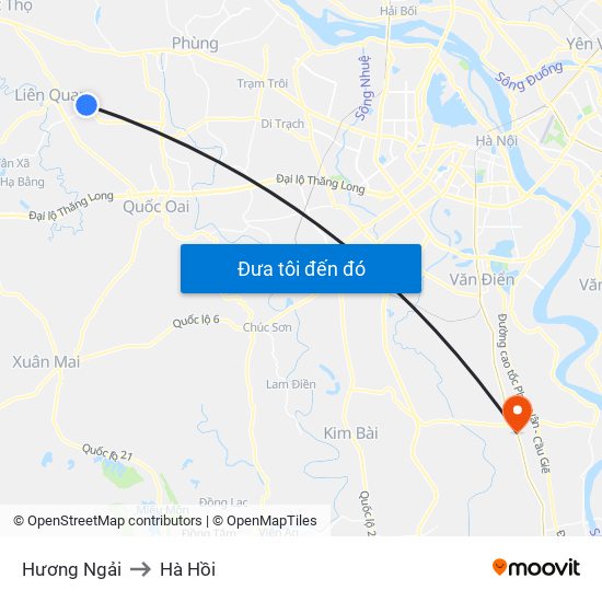 Hương Ngải to Hà Hồi map