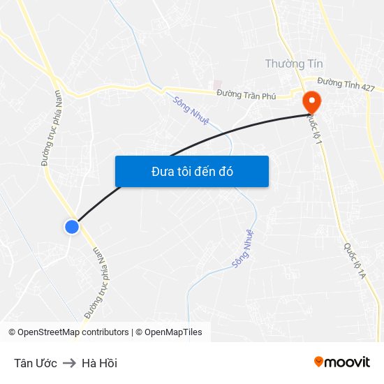 Tân Ước to Hà Hồi map