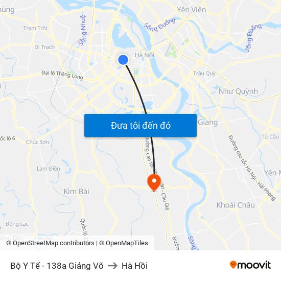 Bộ Y Tế - 138a Giảng Võ to Hà Hồi map