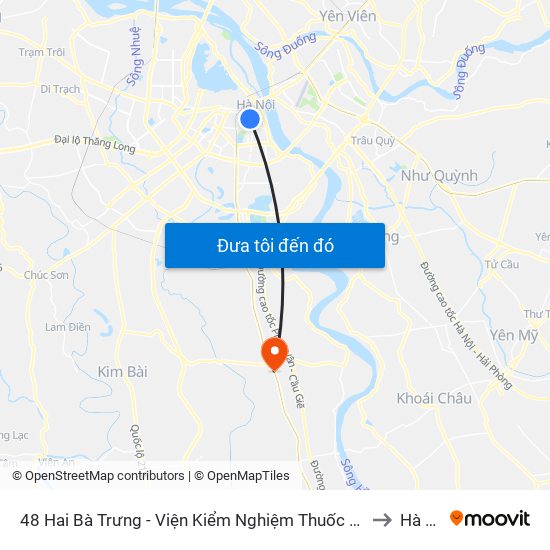 48 Hai Bà Trưng - Viện Kiểm Nghiệm Thuốc Trung Ương to Hà Hồi map