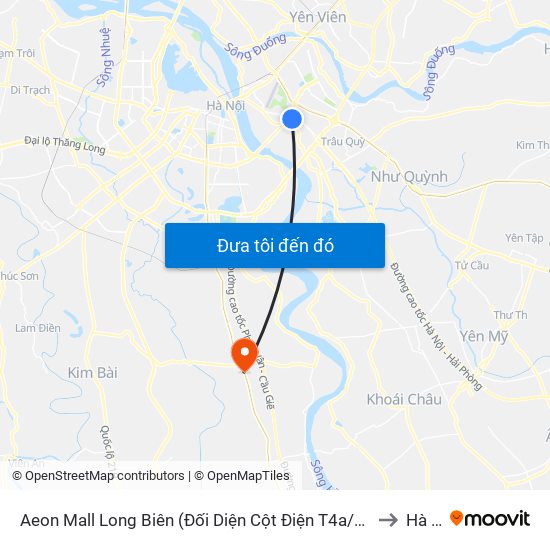 Aeon Mall Long Biên (Đối Diện Cột Điện T4a/2a-B Đường Cổ Linh) to Hà Hồi map