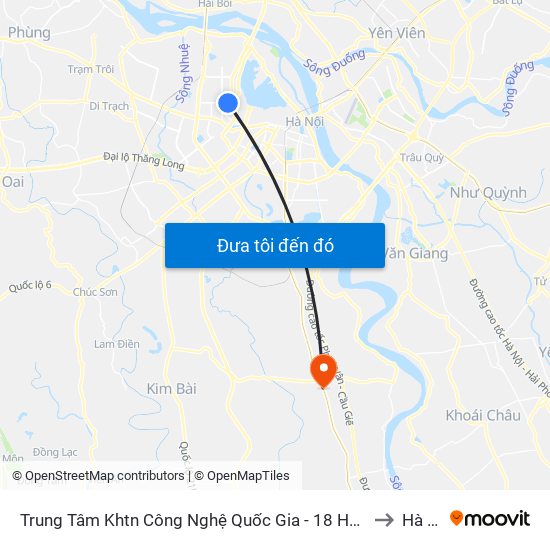 Trung Tâm Khtn Công Nghệ Quốc Gia - 18 Hoàng Quốc Việt to Hà Hồi map