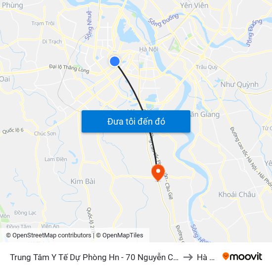 Trung Tâm Y Tế Dự Phòng Hn - 70 Nguyễn Chí Thanh to Hà Hồi map