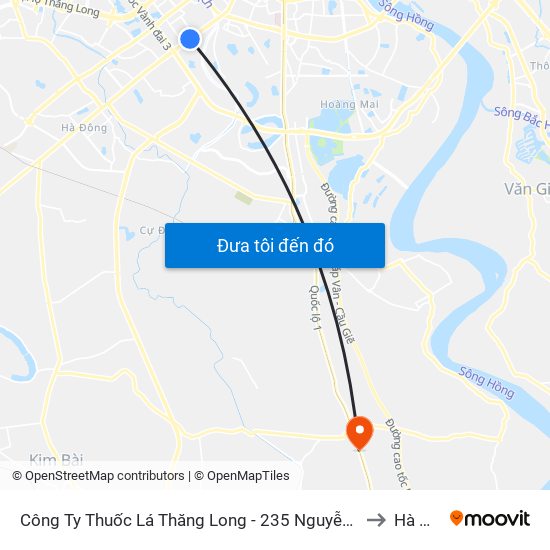 Công Ty Thuốc Lá Thăng Long - 235 Nguyễn Trãi to Hà Hồi map